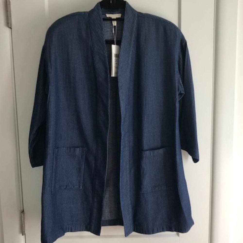 New Eileen Fisher Denim Kimono Jacket S/P